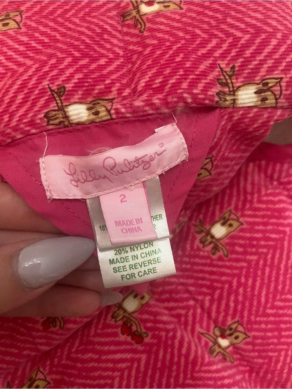 Lilly Pulitzer Girls Reversible Puffer Vest Pink Owl Print Stripe 39328